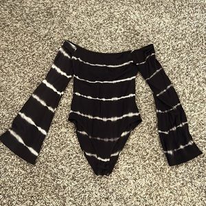 Bodysuit - Tie dye, slightly off the shoulder, flare sleeve by Honey Punch